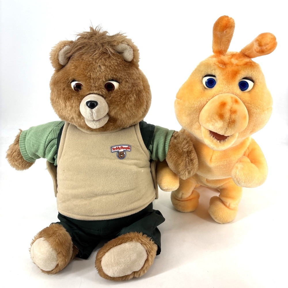 1985 World of Wonder Teddy Ruxpin‎ & Grubby As Is Read description